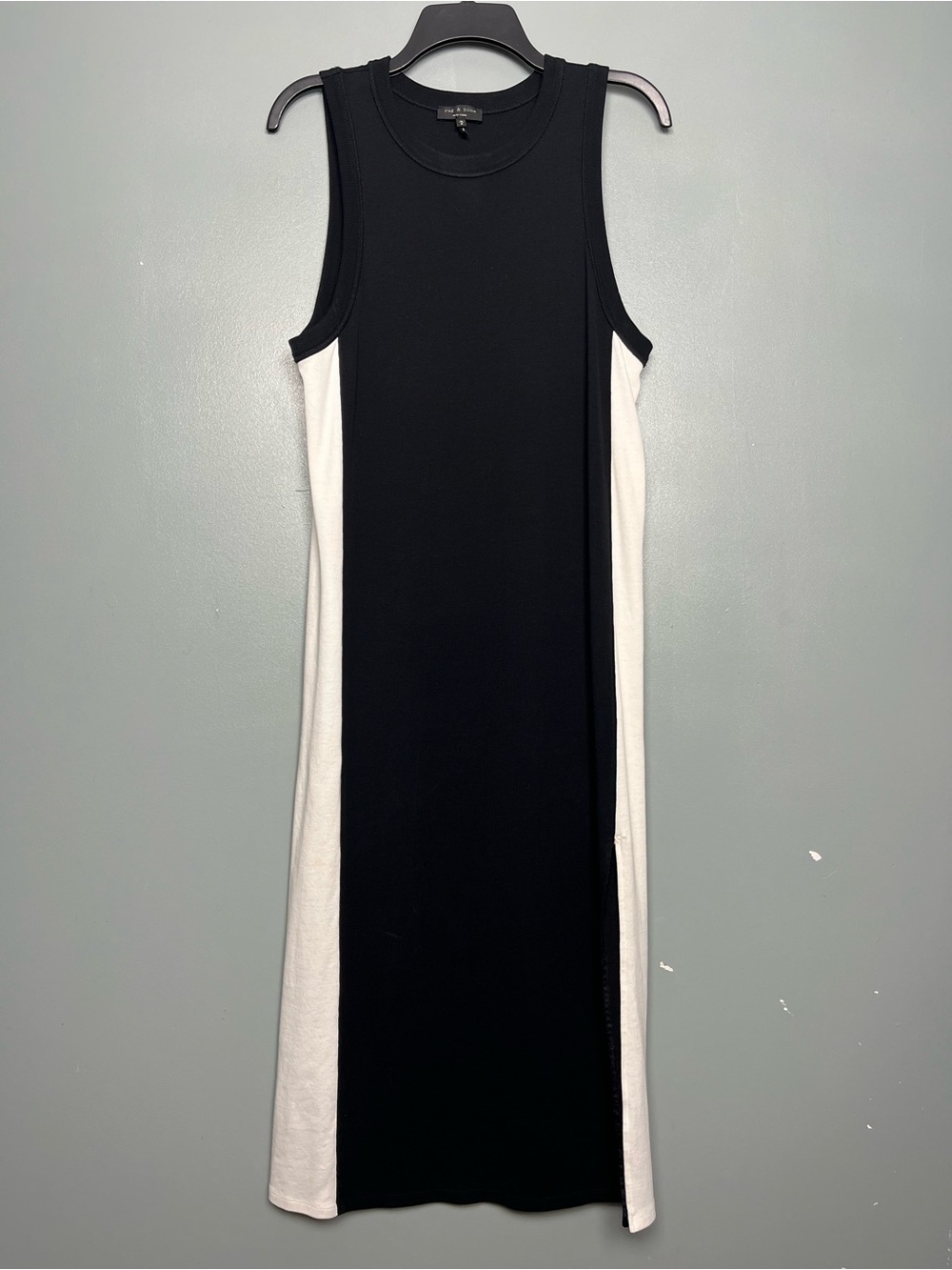 rag & bone Colorblock Tank Maxi Dress Jersey Knit Black White Women’s Size M